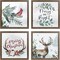 ArtbyHannah Framed Christmas Wall Art, Deer Christmas Wall Decor, 4 Pack 10x10 Inch Christmas Pictures Wall Decor with Robin, Indoor Christmas Decorations for Home